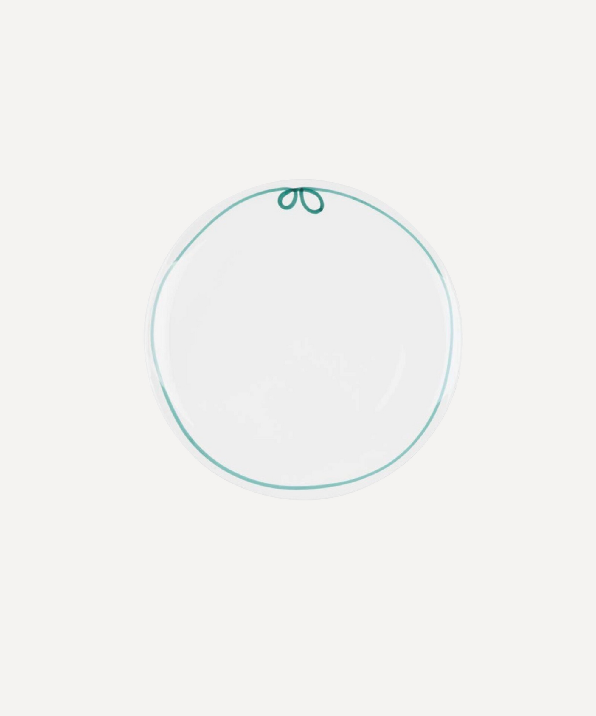 Bow Ceramic Plate, Aqua Green