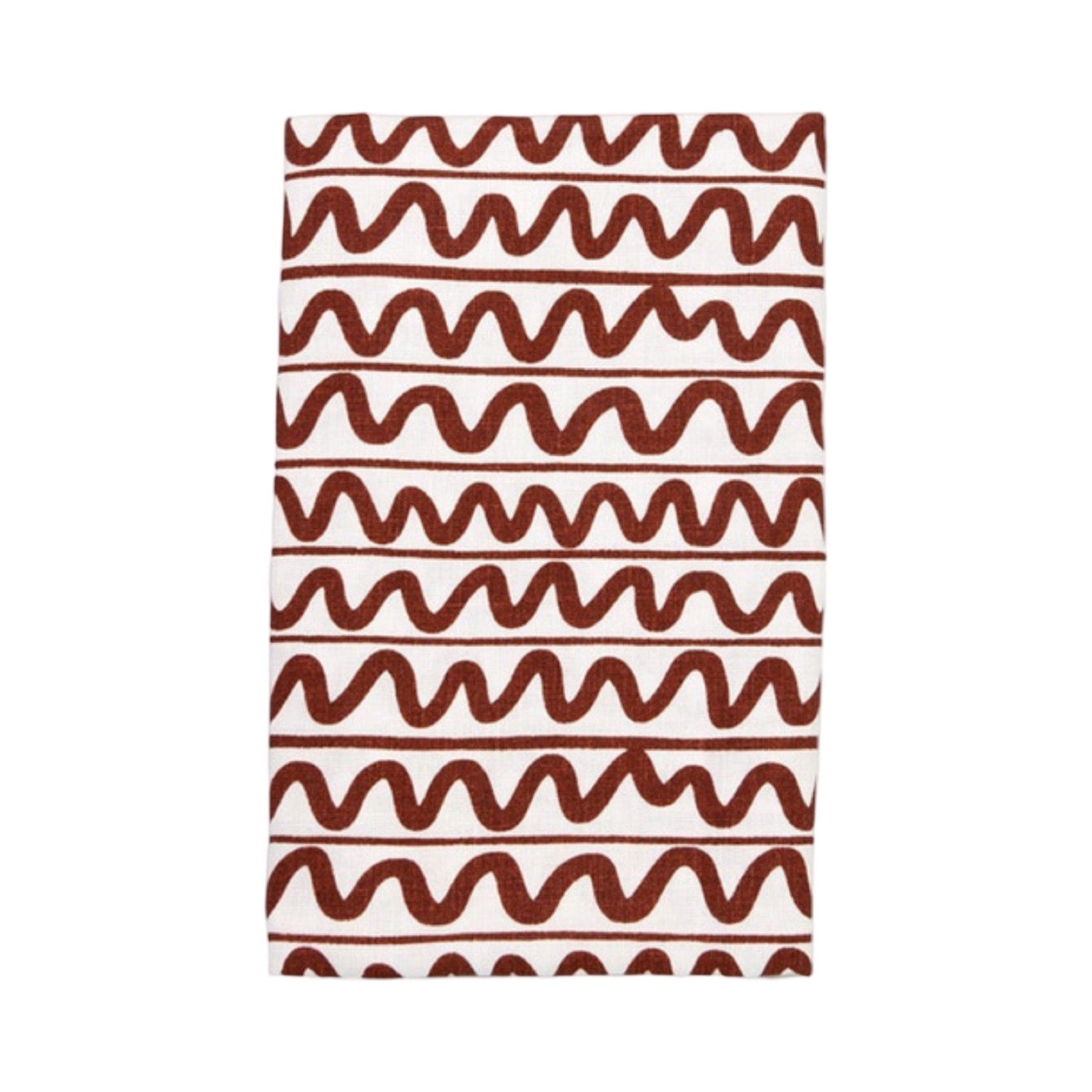 Brown Wiggle Linen Napkins, Set of Four