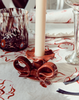 Burgundy Handmade Ceramic Bow Candle Holder