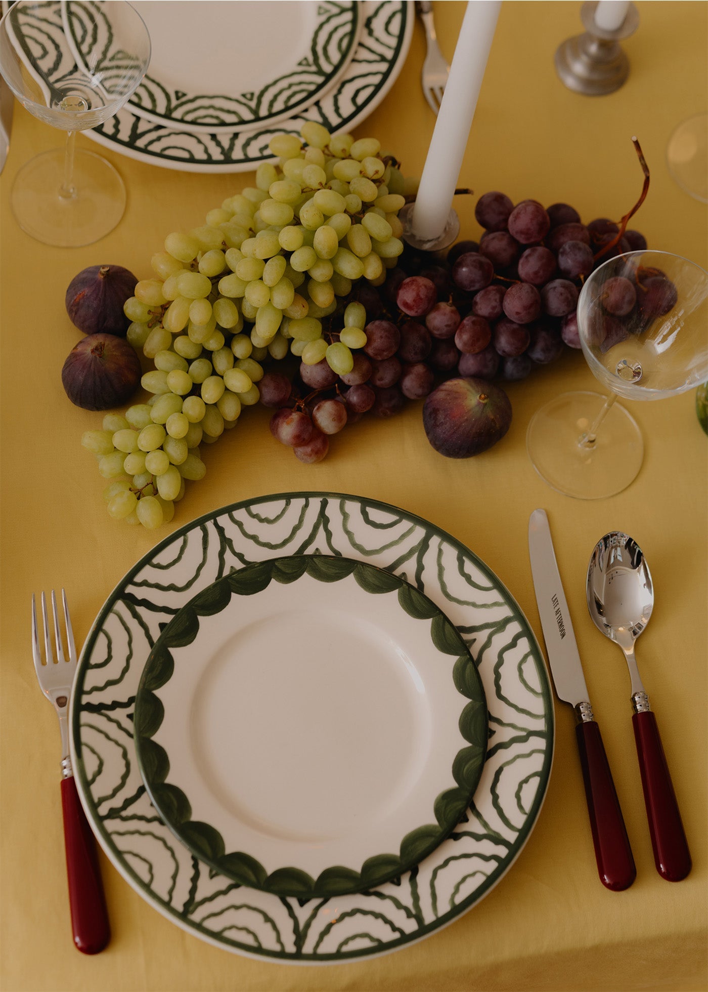 Burgundy Knife and Fork Set