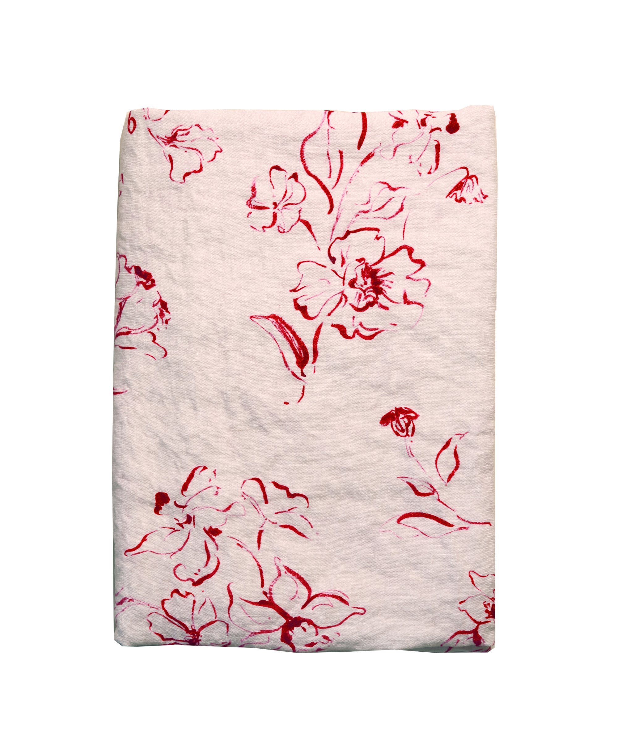 Wild Bloom, Cherry Pure Linen Tablecloth