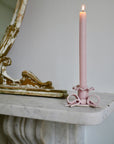 Ceramic Bow Candle holder pink