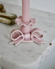 Ceramic Bow Candle holder pink