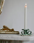 Ceramic Bow Green Candle Holder