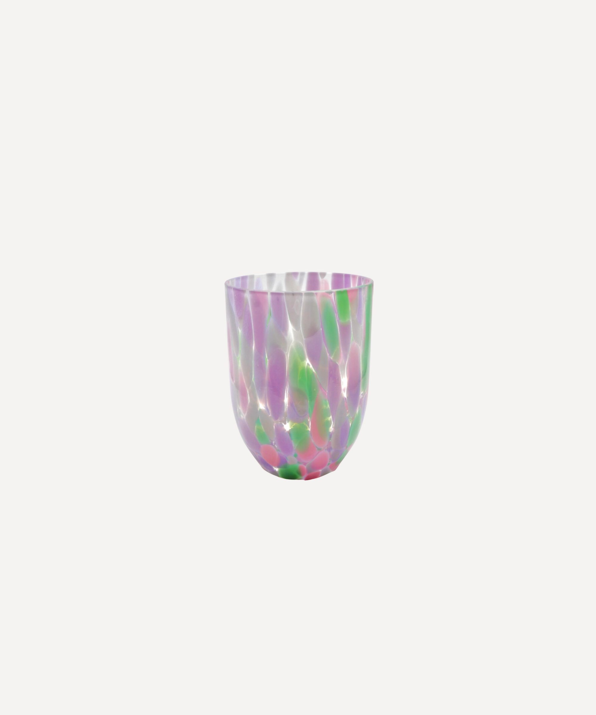 Confetti Bohemia Glass Tumbler, Green & Purple