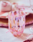 Confetti Glass Tumbler, Orange & Pink