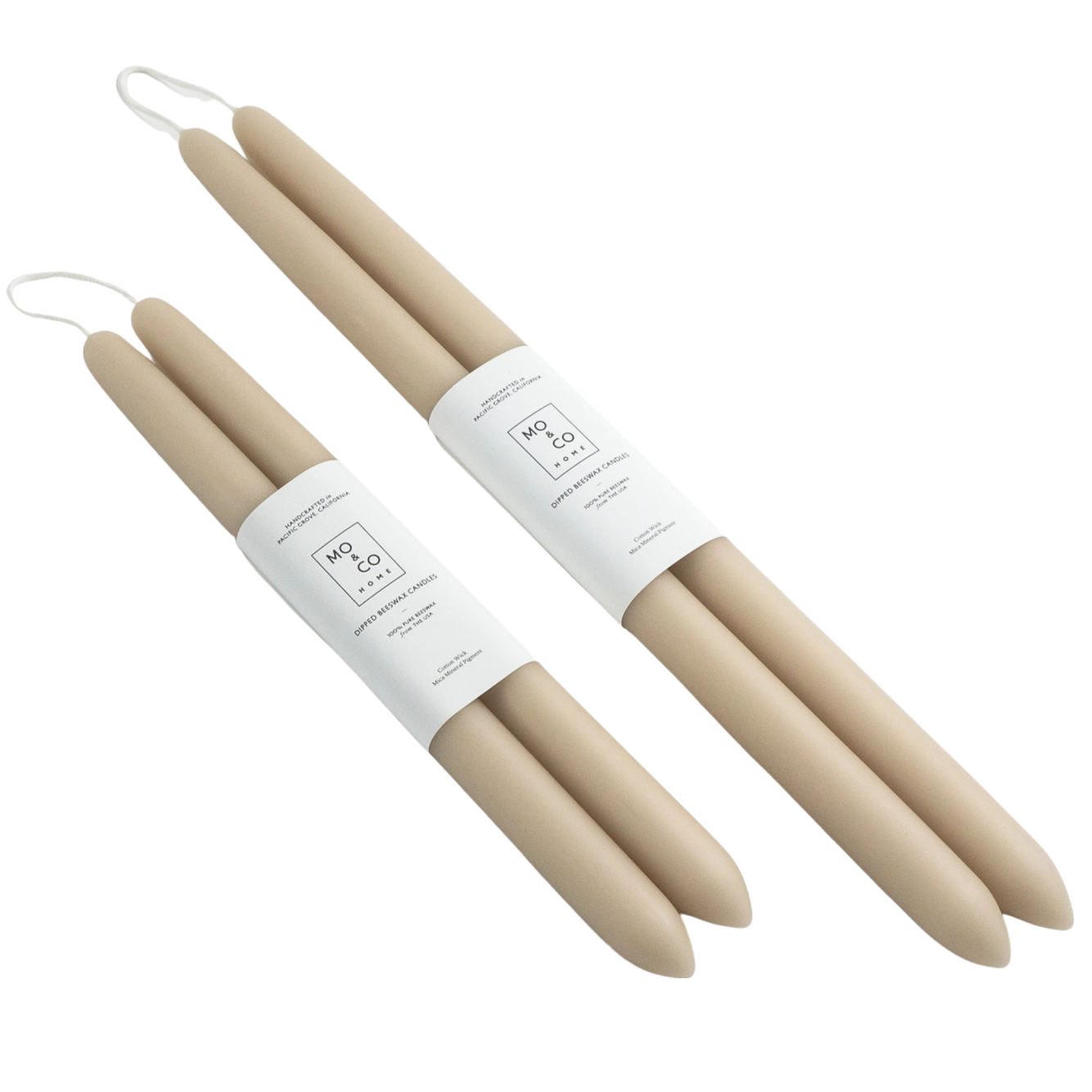 Cream Beeswax Candle Pair, Small-1