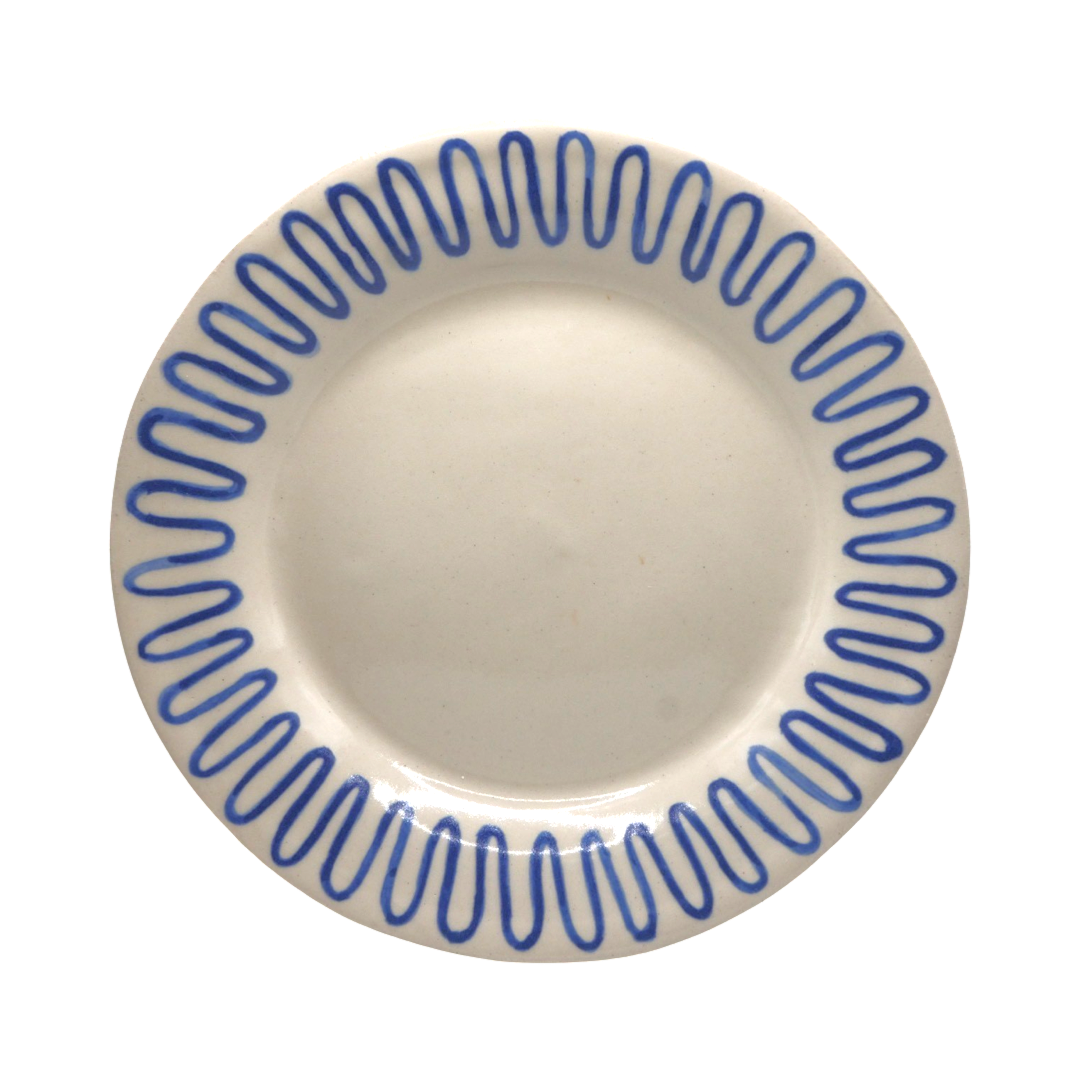 Wiggle Handmade Plate, Blue