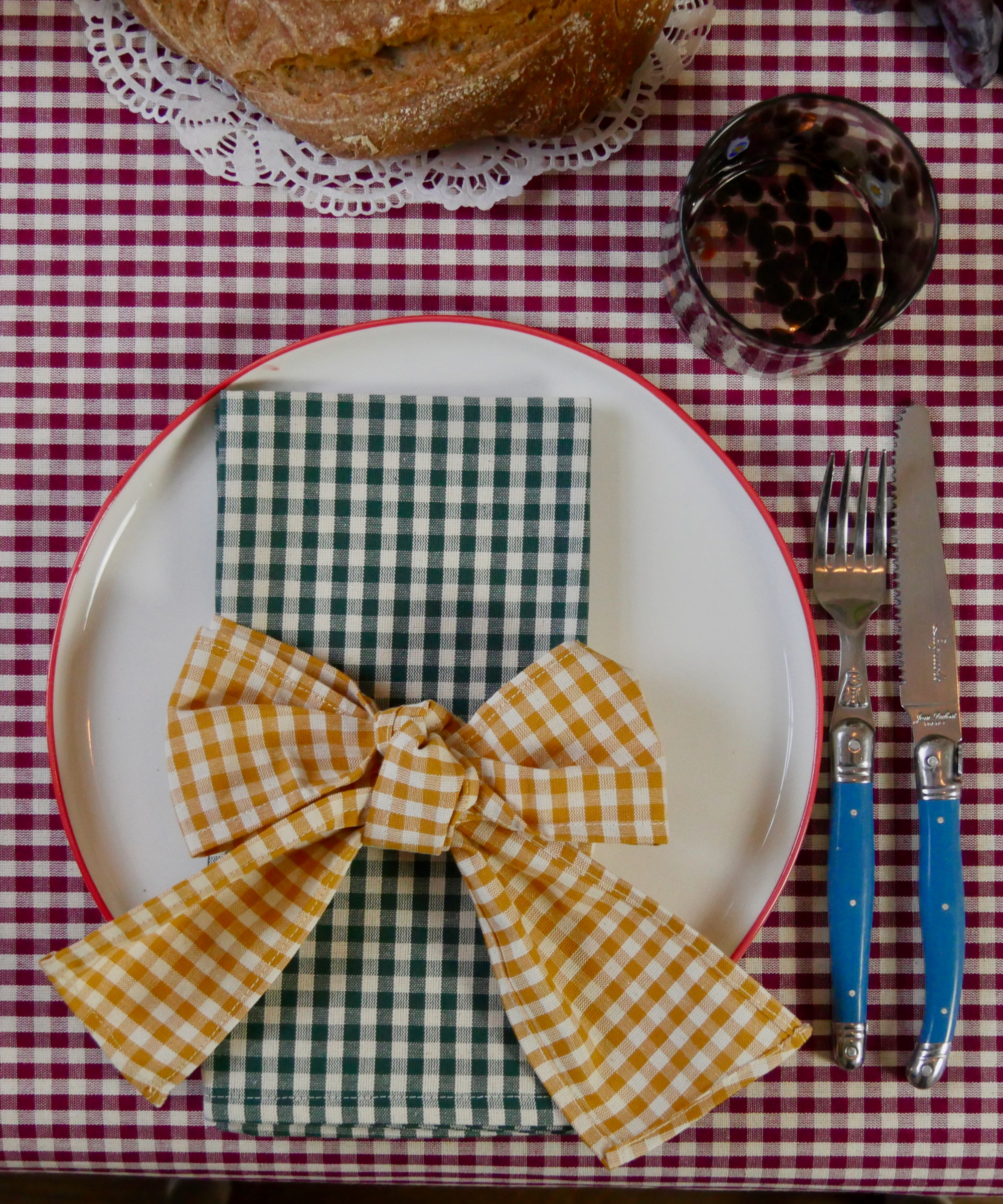 Green Gingham Napkin