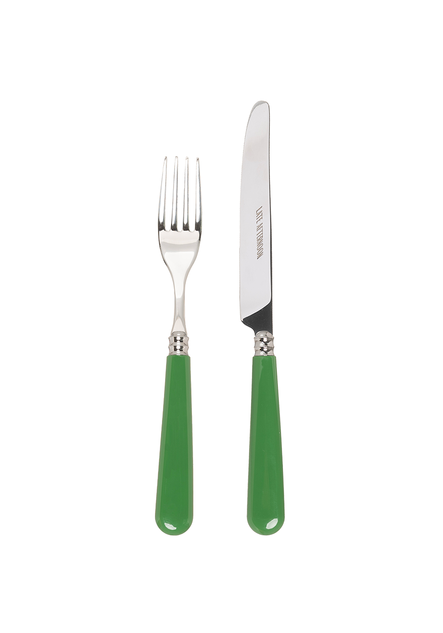 Green Knife and Fork Set