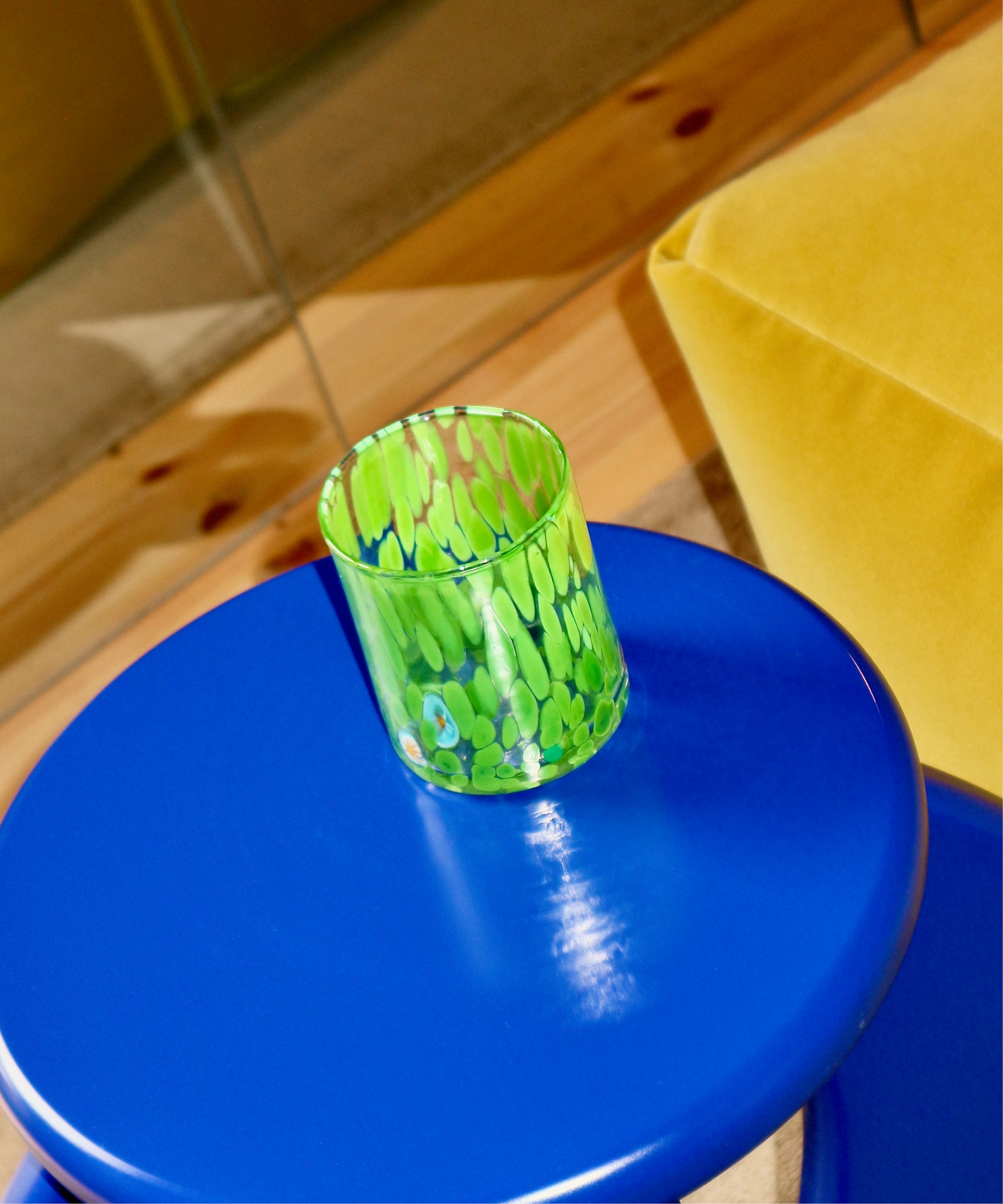 Marla Primrose Green Murano Glass Tumbler – Handblown Venetian Glassware