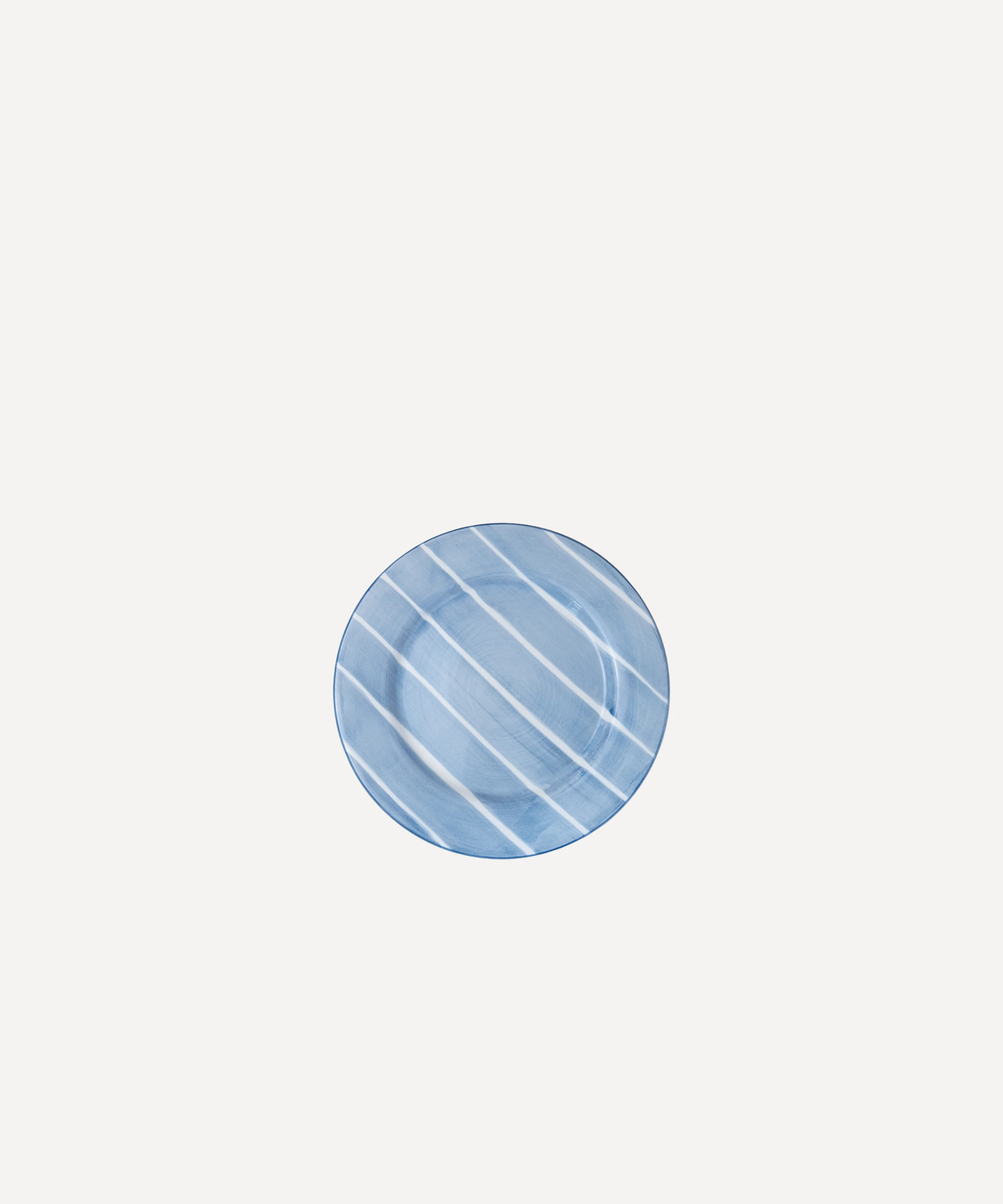 Hand-Painted Blueberry Stripe Desert Plate - Set of four
