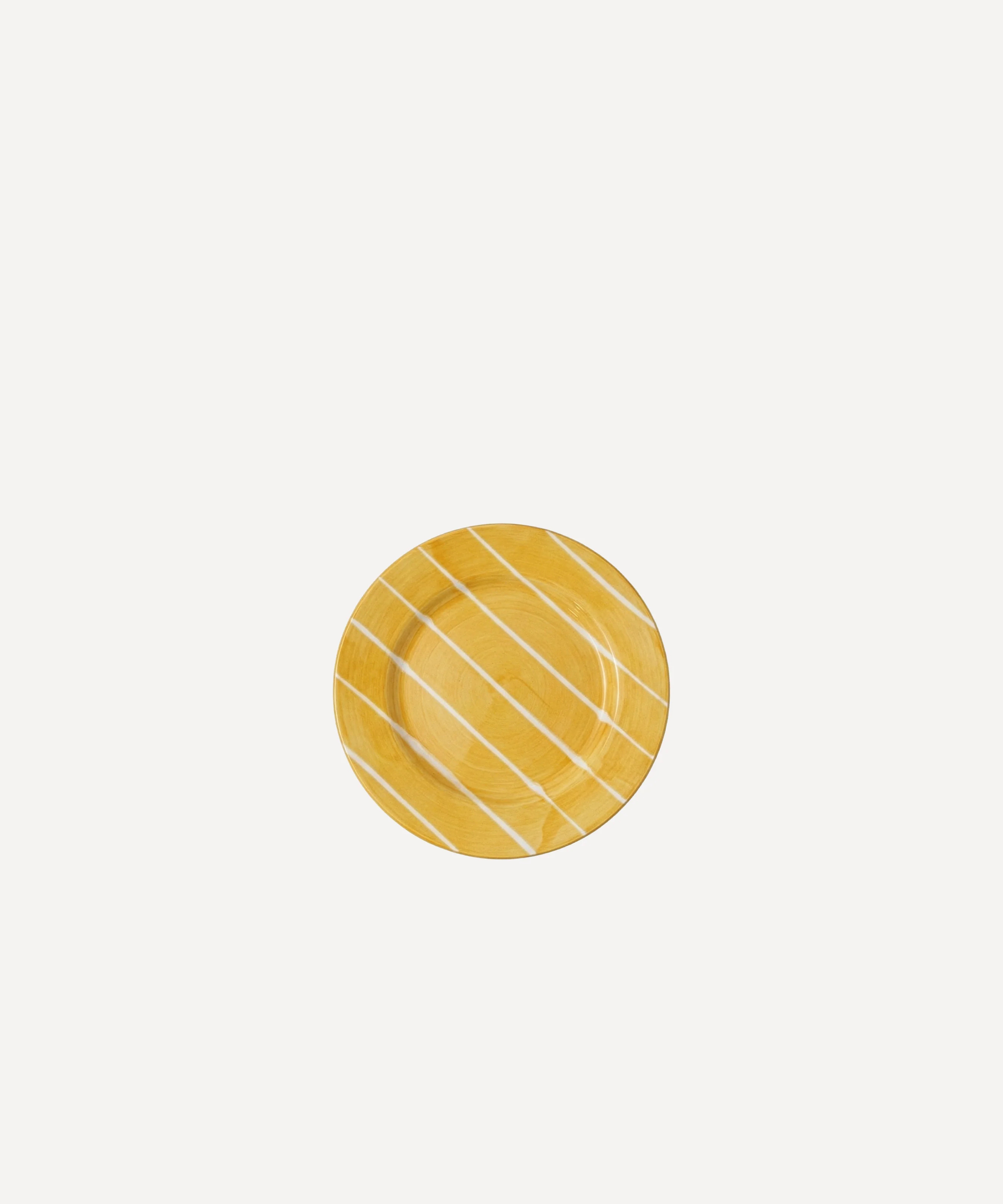 Hand-Painted Pineapple Stripe Desert Plate – Valsa Studio, Portugal