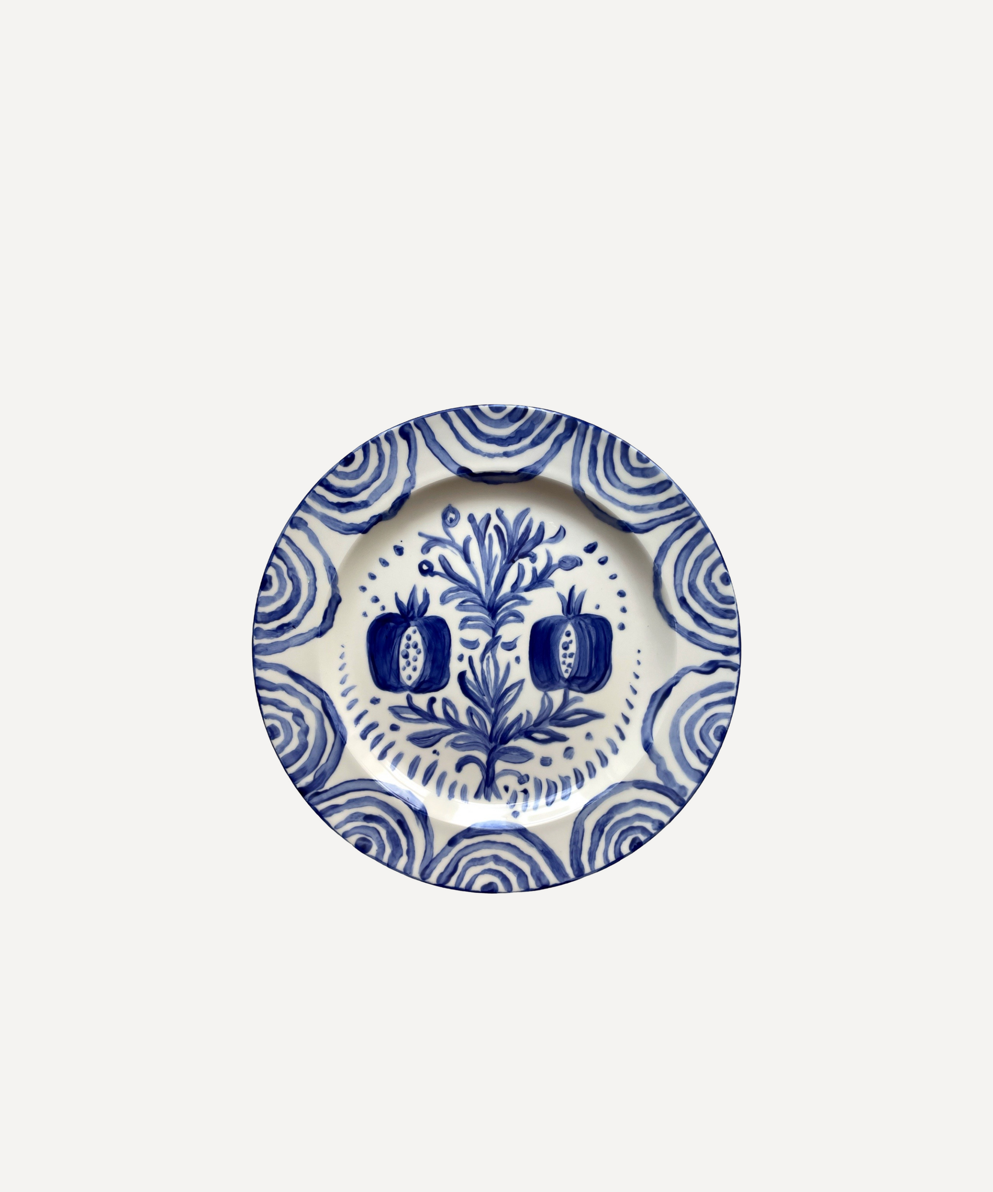 Hand-painted Pomegranate Granada Dinner Plate, Blue