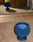 Handmade Ceramic Pine Cone Pedestal Planter Vase - Blue