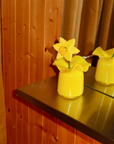 Marla Primrose Medium Handmade Glass Ruffle Bud Vase – Yellow