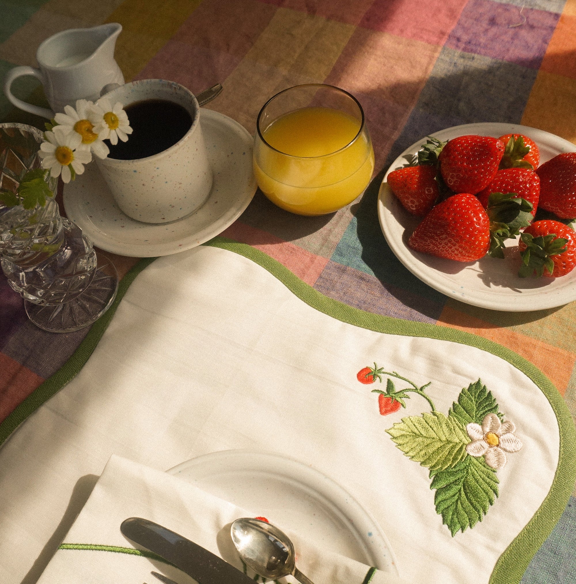 Handmade Strawberry Placemat, Set of Two