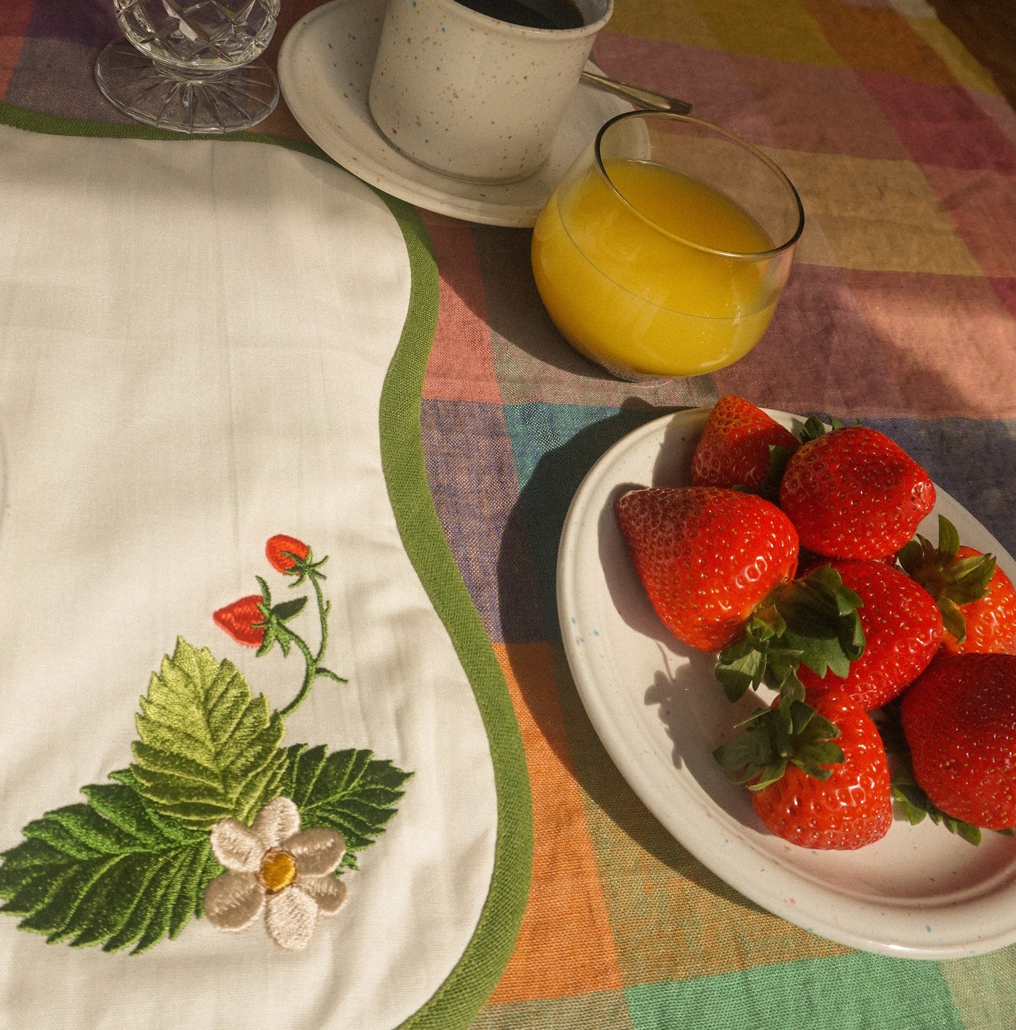 Handmade Strawberry Placemat, Set of Two