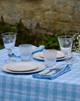 Blue Alpine Chalet Cotton Gingham Napkin, Set of 4, Italian Cotton, 50x50cm