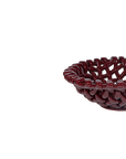 Large Burgundy Basketweave Bowl