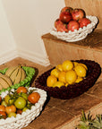 Large Burgundy Basketweave Bowl