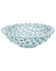 Large Sky Blue Basketweave Bowl