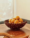 Large Burgundy Basketweave Bowl