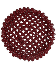 Large Burgundy Basketweave Bowl