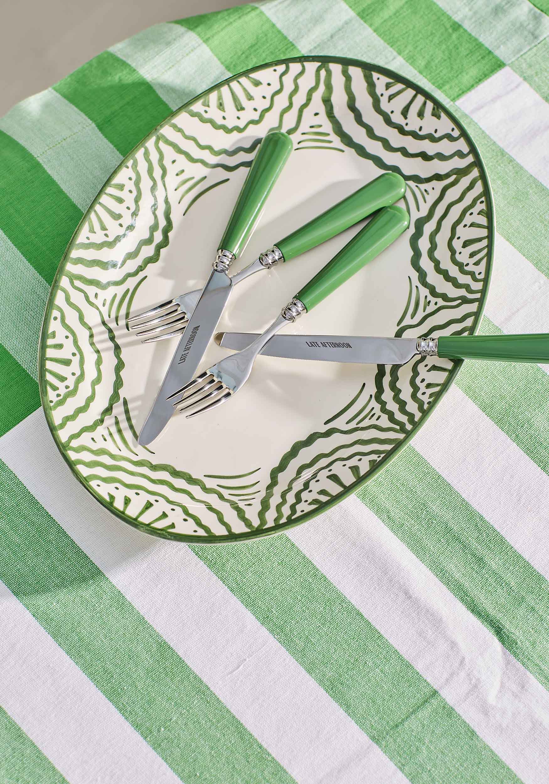 16-Piece Green Cutlery Set