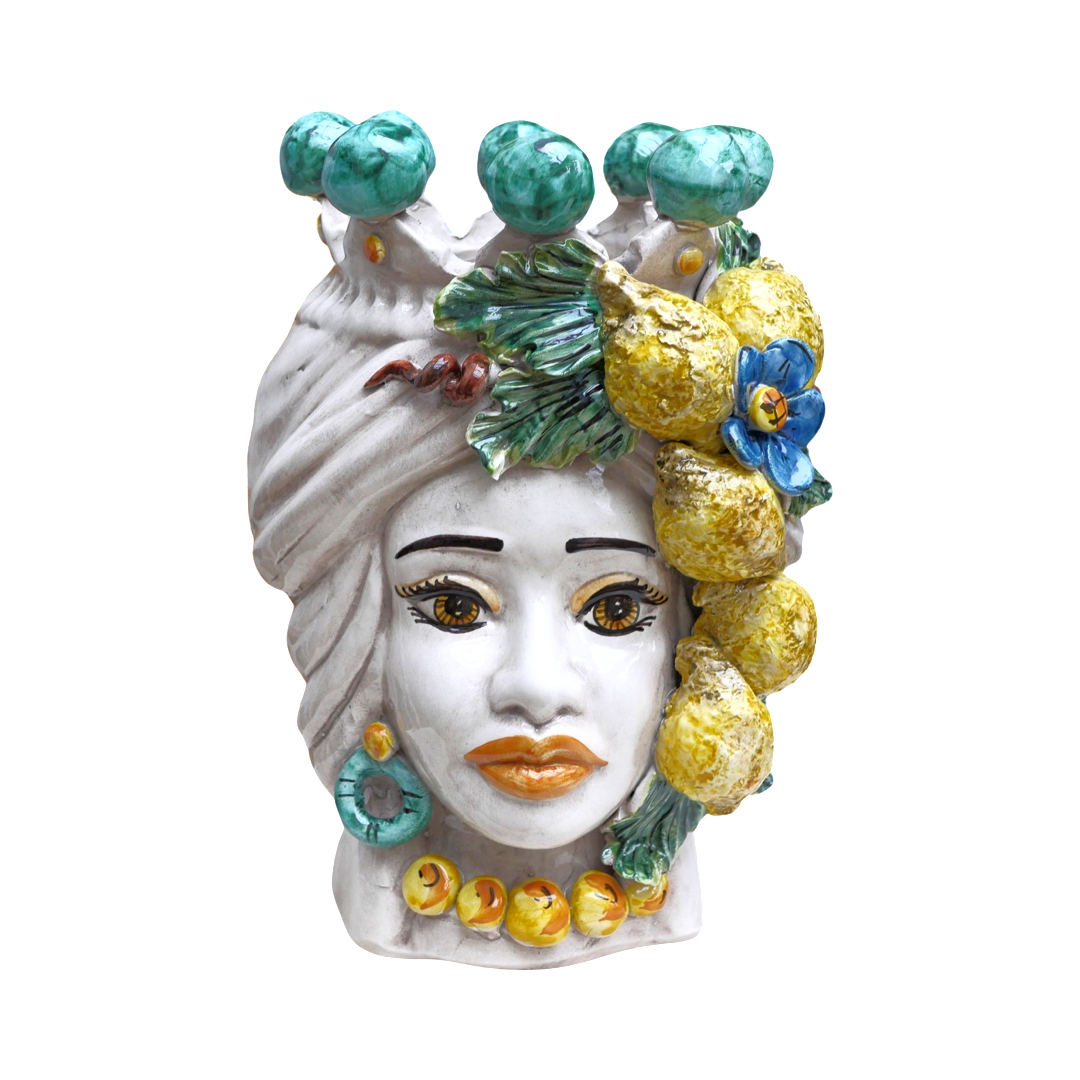 Lemon Sicilian Head Vase, XL