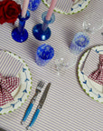 Lilac Stripe Napkin & Red Gingham Bow by Angela Mugnai-5