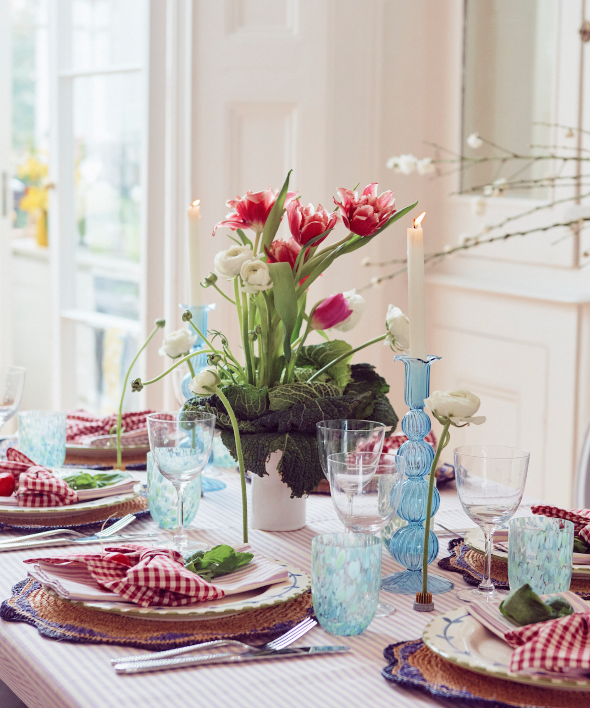 Lilac Stripe Tablecloth