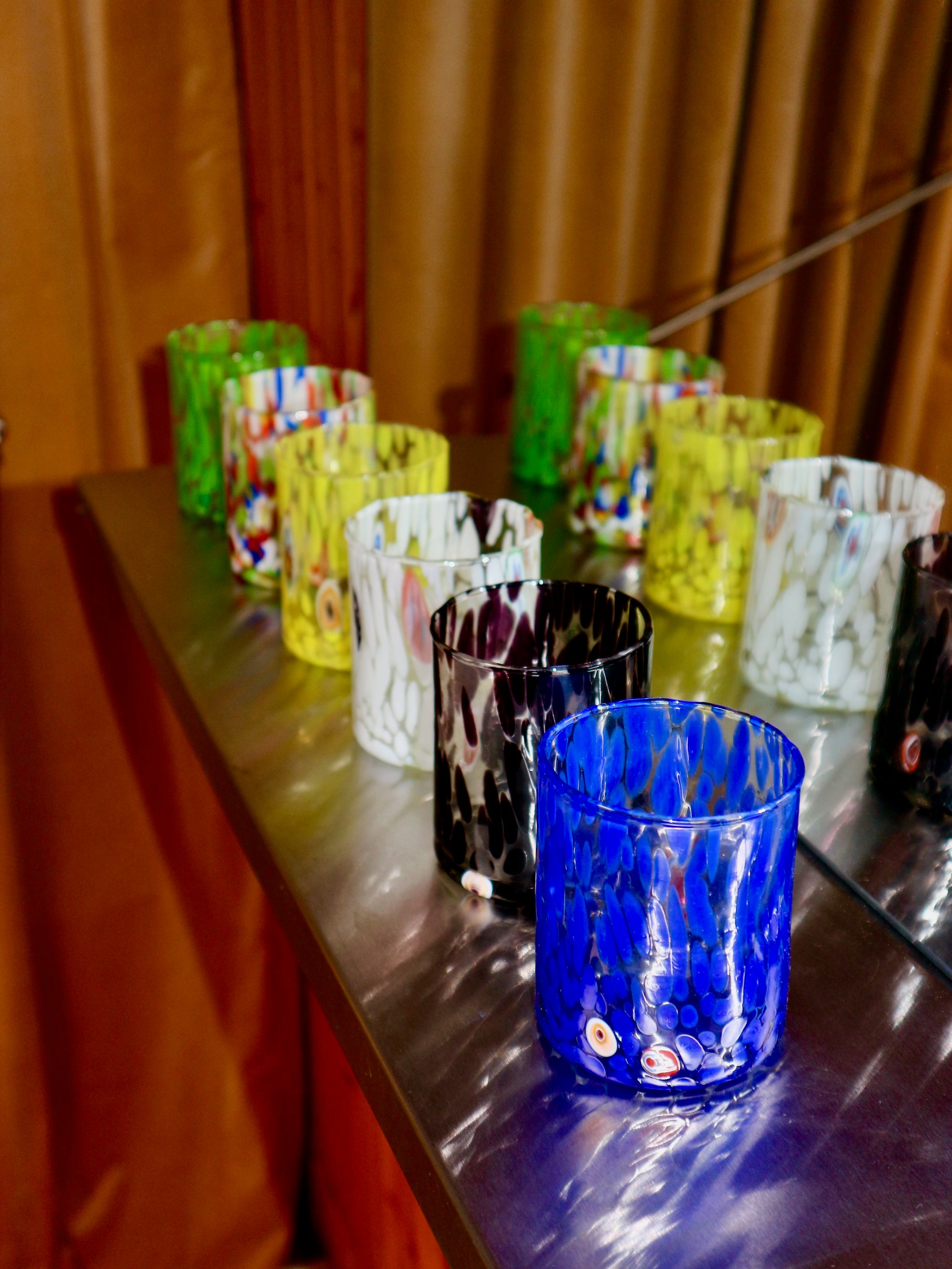 Marla Primrose Blue Murano Glass Tumbler – Handblown Venetian Glassware