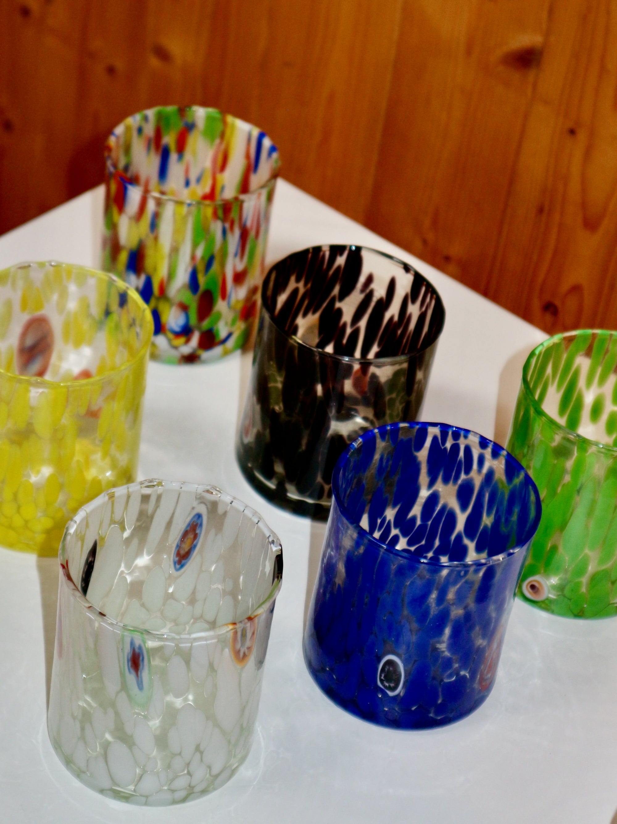 Marla Primrose Multicolour Murano Glass Tumbler – Handblown Venetian Glassware