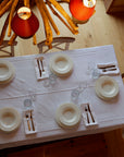 White Alpine Jacquard Cotton Tablecloth