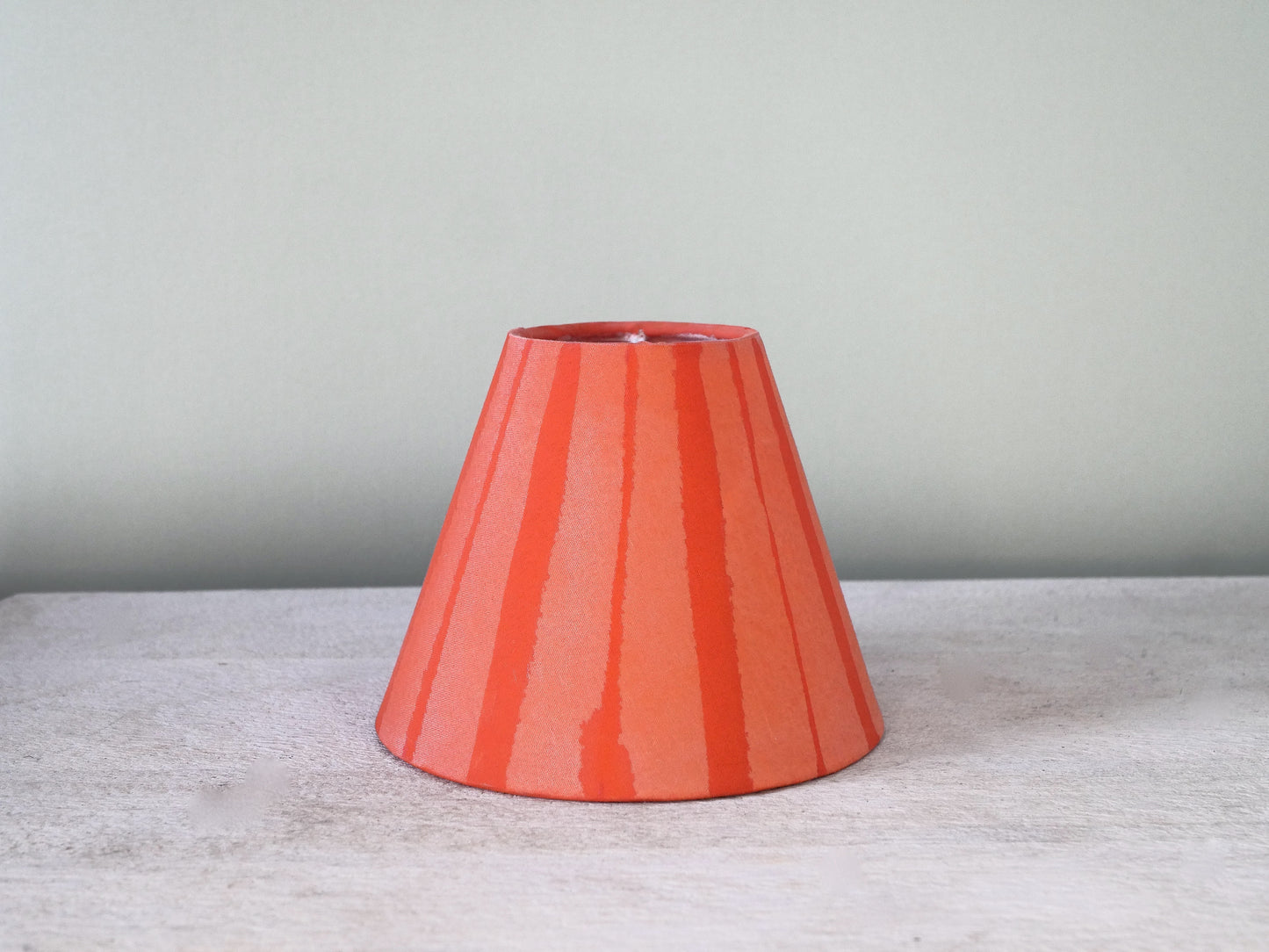 Orange Stripe Hand-Painted Lampshade