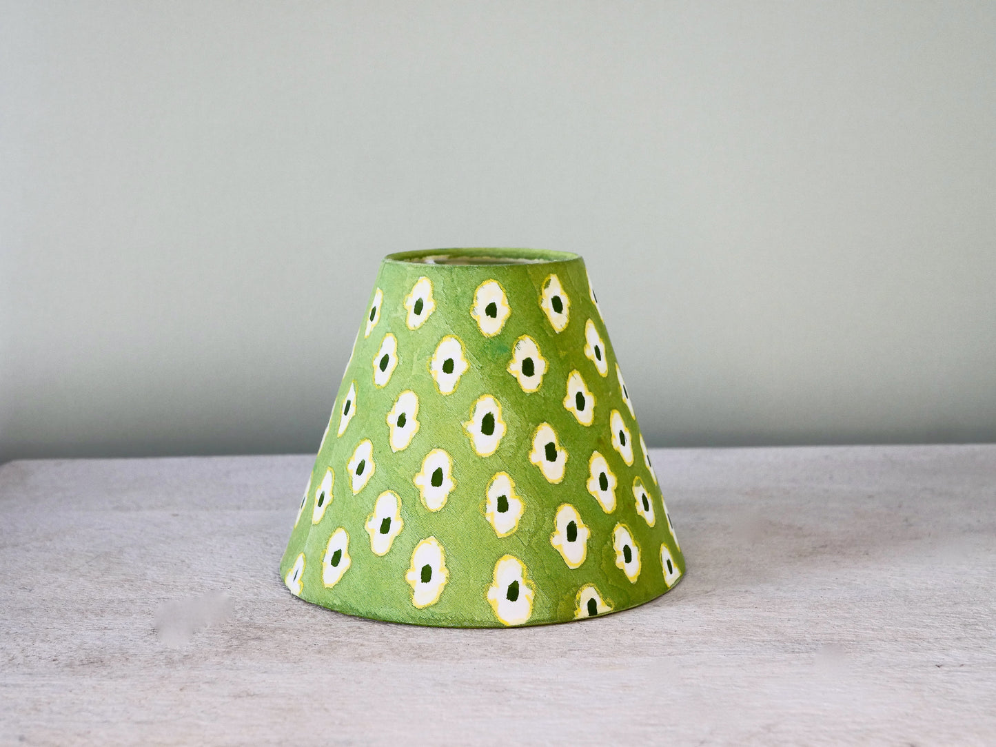 Green Hand-Painted Lampshade