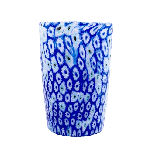 Blue Millefiori Murano Glass Tumbler