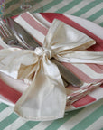 Pink Stripe Napkin and Yellow Gingham Bow