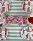 Pink Stripe Napkin and Yellow Gingham Bow