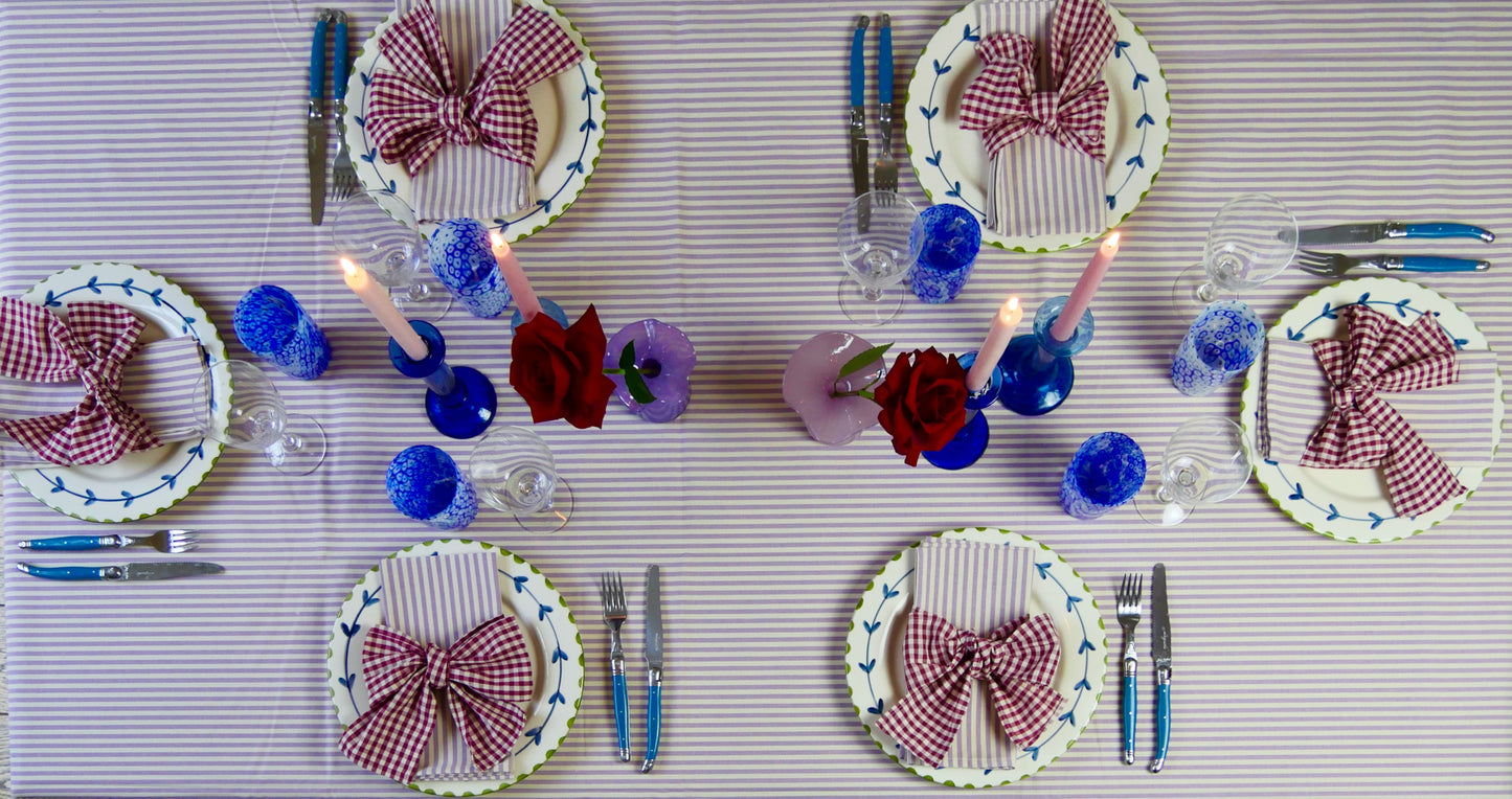 Lilac Stripe Tablecloth by Angela Mugnai