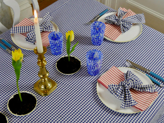 Preorder - Blue Gingham Tablecloth 230x150cm  | Angela Mugnai