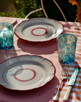 Patchwork Gingham Hand-Stitched Orange Tablecloth