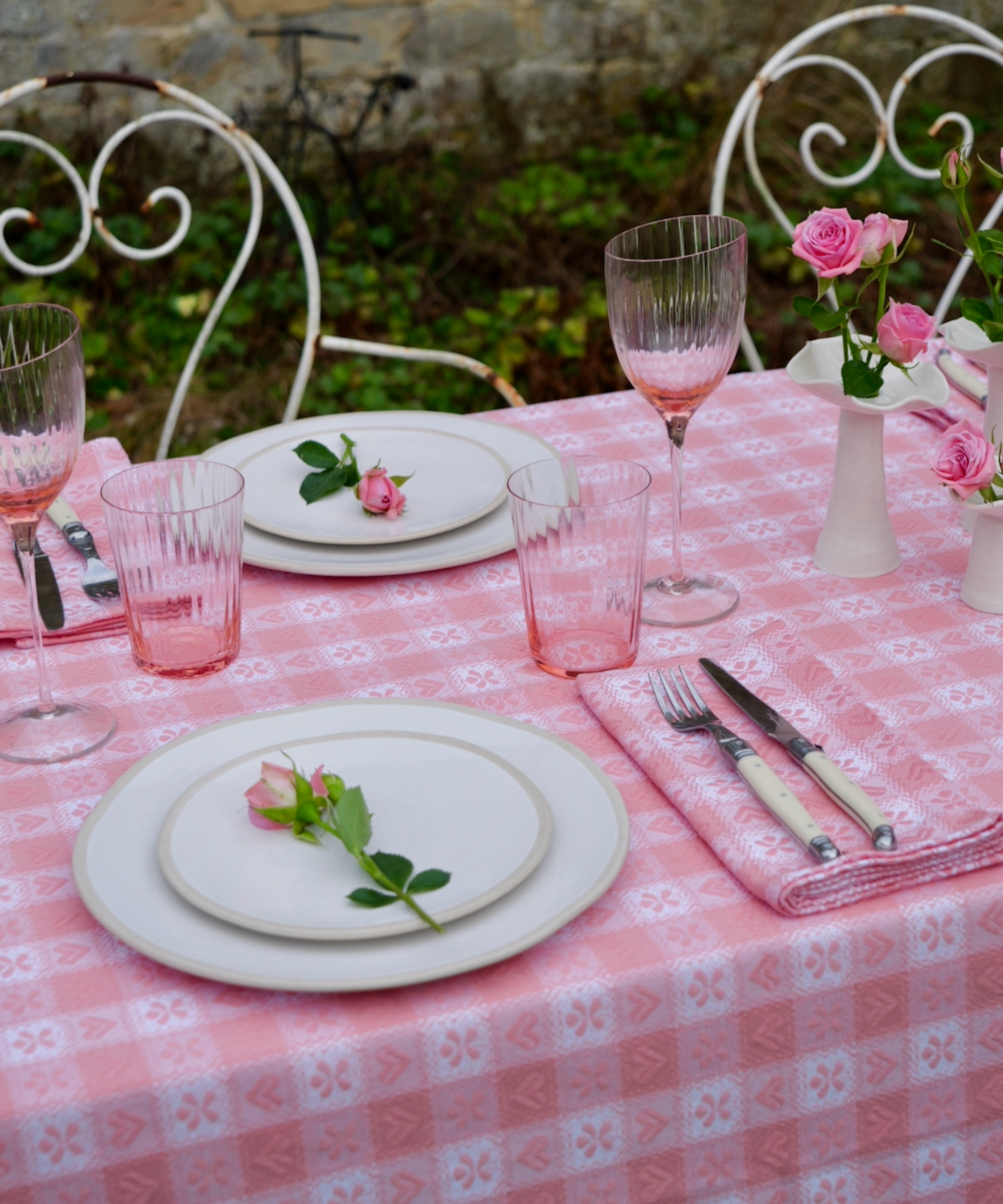 Pink Alpine Jacquard Cotton Napkin