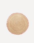 Raffia Scallop Placemat, Pink & Natural