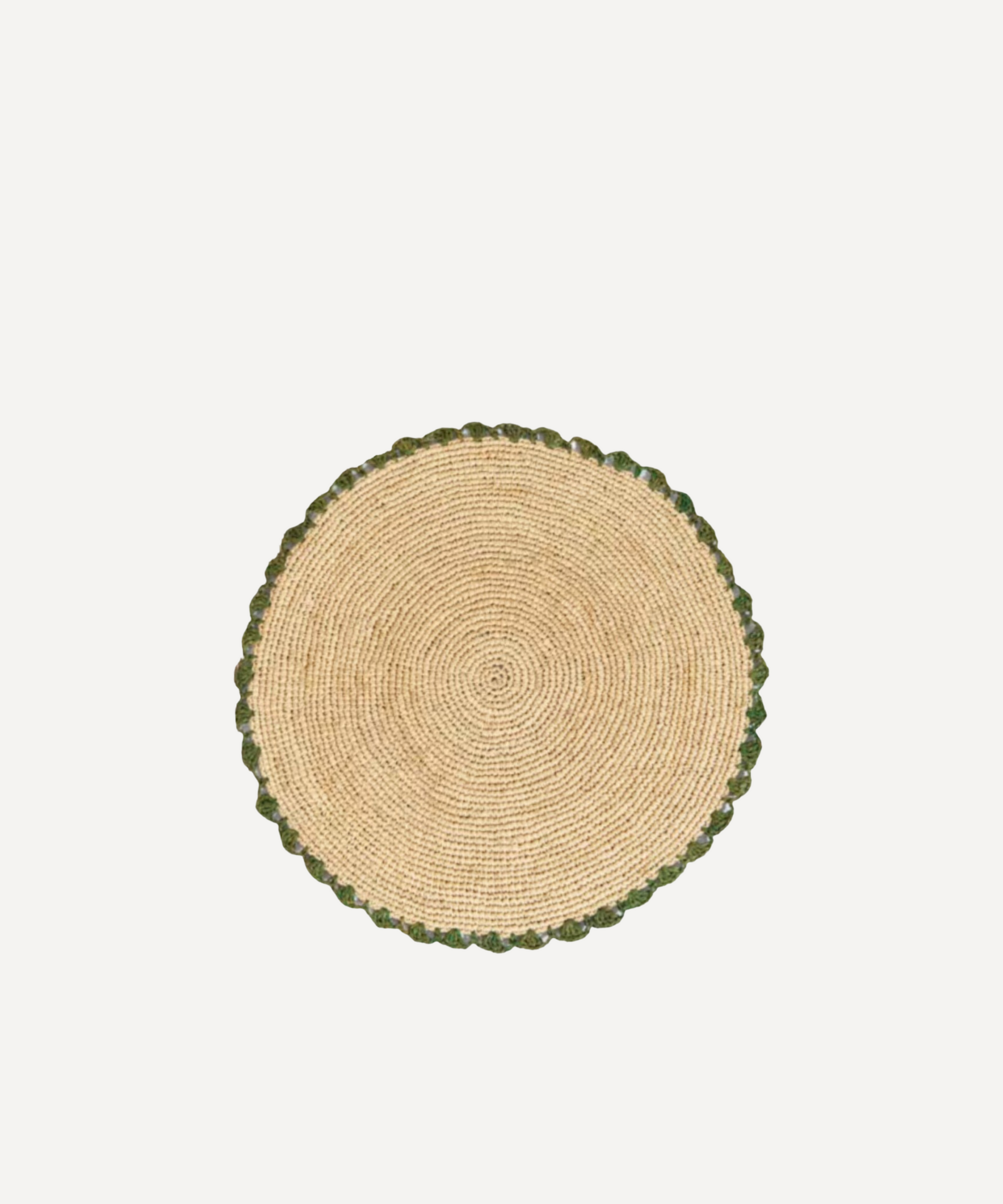 Raffia Scallop Placemat, Green