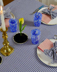 Red Stripe Napkin & Navy Gingham Bow by Angela Mugnai