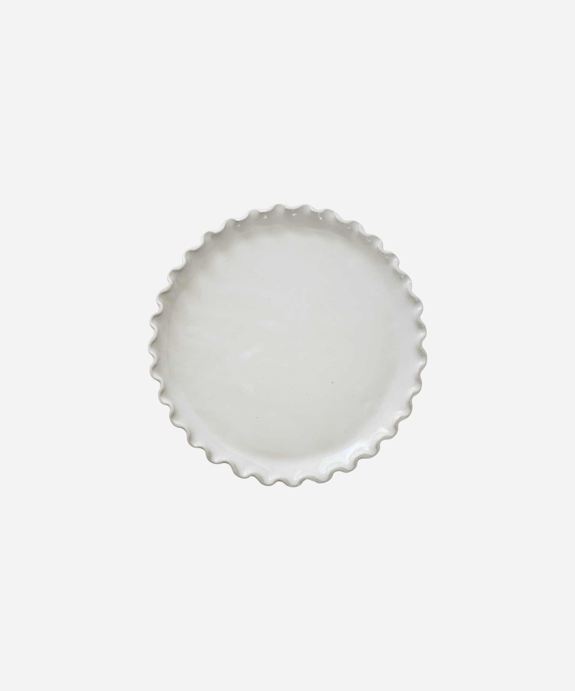 Scallop Edge Handmade Small Plate, White