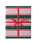 Gift Wrapping, Pink & Green Stripe