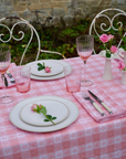 Pink Alpine Jacquard Cotton Tablecloth